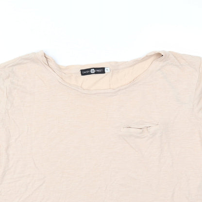 Womens UK Size M Daisy Street Beige Basic T-Shirt