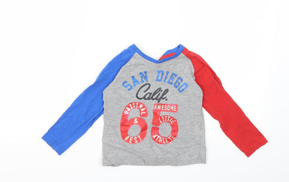 George Boys Grey   Basic T-Shirt Size 2-3 Years  - San Diego