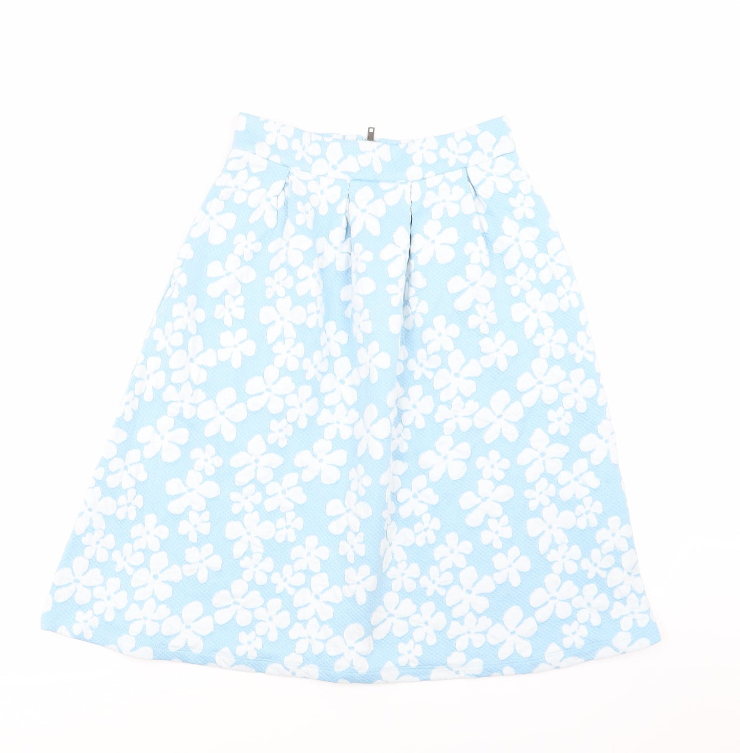First and i Womens Blue Floral  A-Line Skirt Size S