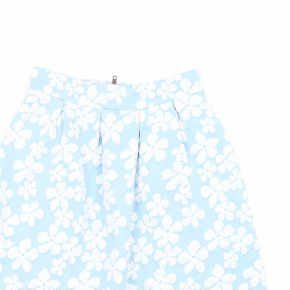 First and i Womens Blue Floral  A-Line Skirt Size S
