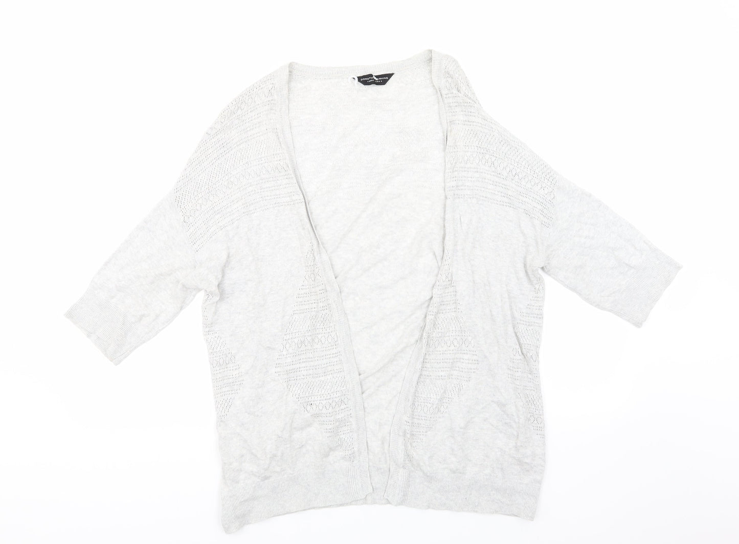 Dorothy Perkins Womens Grey  Knit Cardigan Jumper Size L  -