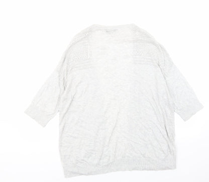 Dorothy Perkins Womens Grey  Knit Cardigan Jumper Size L  -