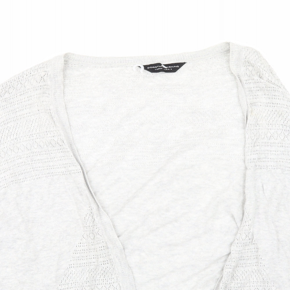 Dorothy Perkins Womens Grey  Knit Cardigan Jumper Size L  -