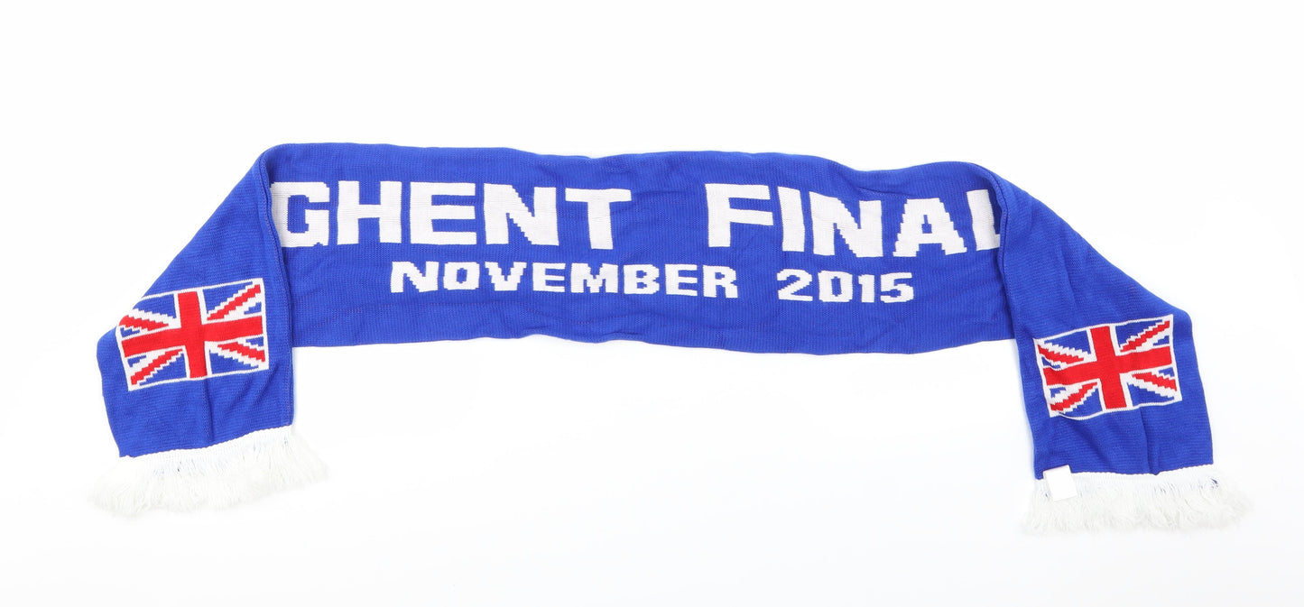 Preworn Unisex Blue  Knit Rectangle Scarf Scarf One Size  - Ghent Final 2015