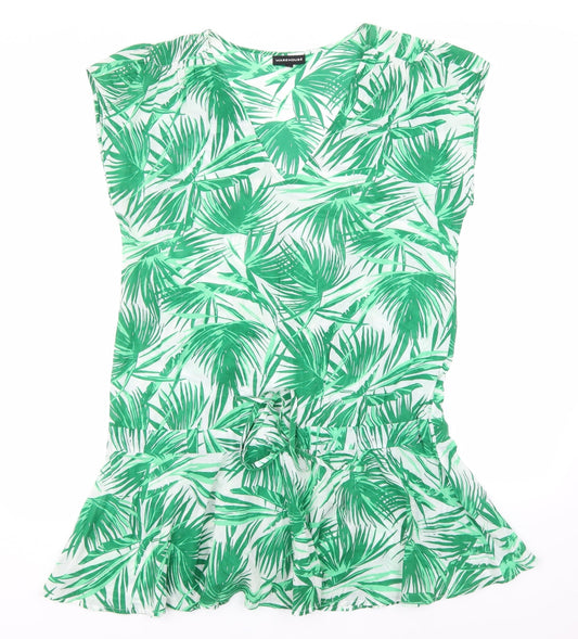 Warehouse Womens Green Batik Woven A-Line  Size L  -