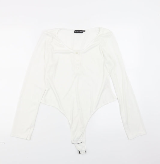 Womens UK Size 16 PRETTYLITTLETHING White Basic T-Shirt