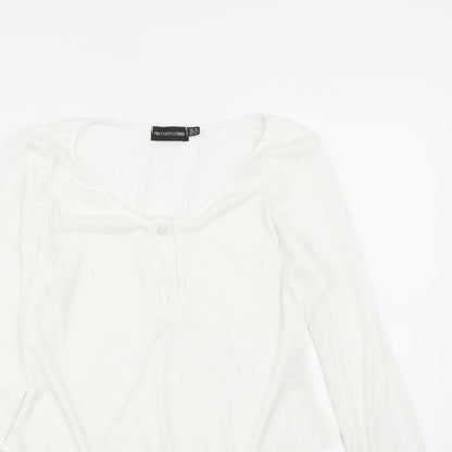 Womens UK Size 16 PRETTYLITTLETHING White Basic T-Shirt