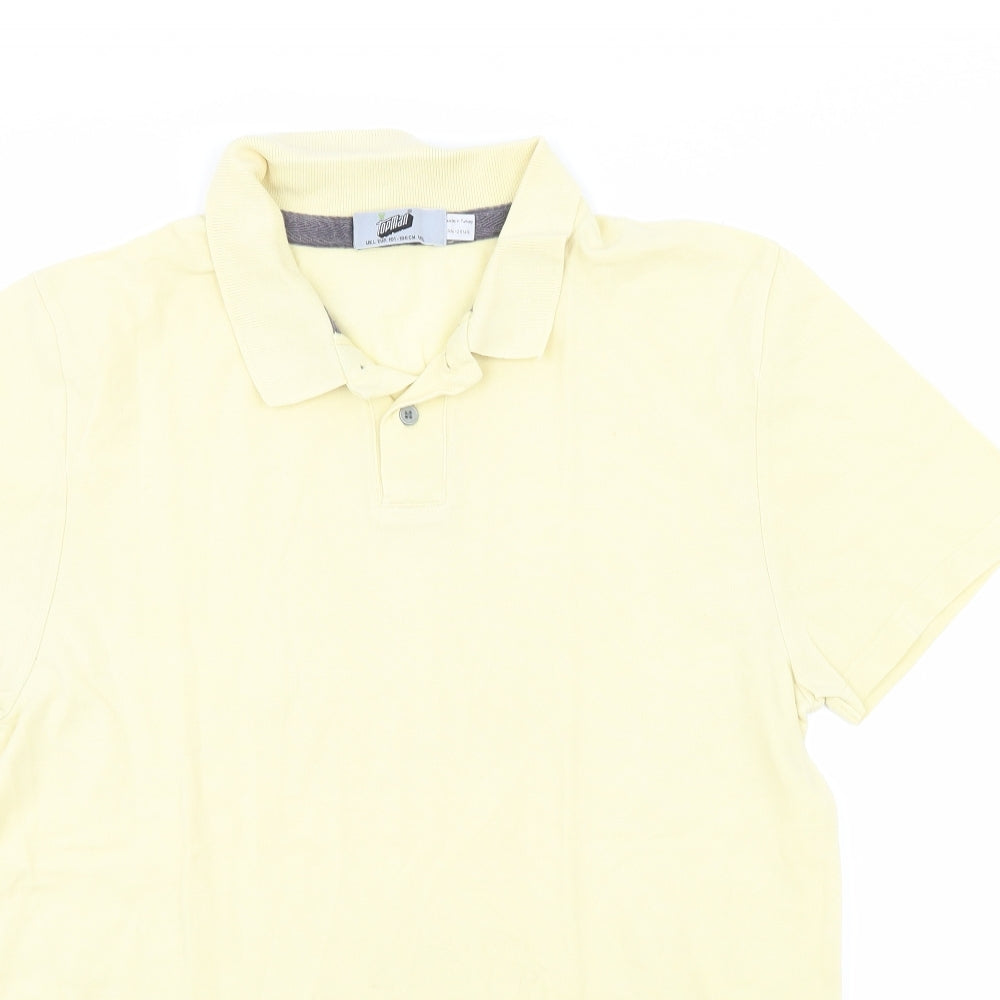 Topman Mens Yellow  Jersey  Polo Size L