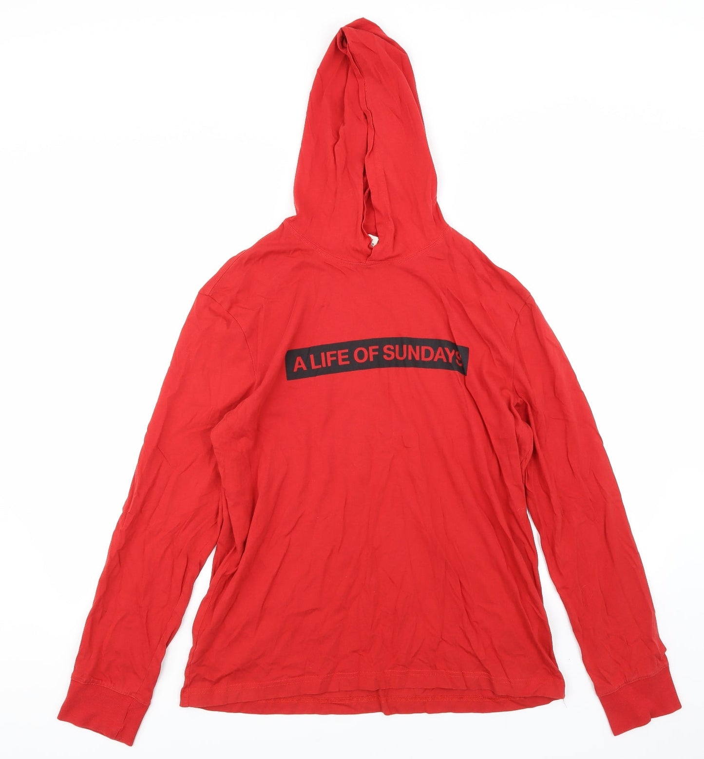 H&M Womens Red  Jersey Pullover Hoodie Size M  - A life of Sundays