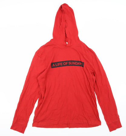 H&M Womens Red  Jersey Pullover Hoodie Size M  - A life of Sundays