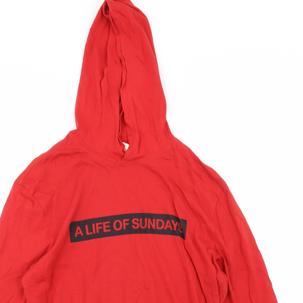H&M Womens Red  Jersey Pullover Hoodie Size M  - A life of Sundays