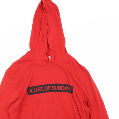 H&M Womens Red  Jersey Pullover Hoodie Size M  - A life of Sundays