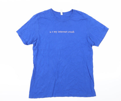 Womens UK Size L Bella + Canvas Blue Basic T-Shirt