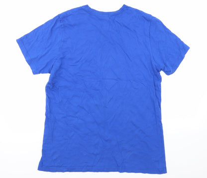 Womens UK Size L Bella + Canvas Blue Basic T-Shirt