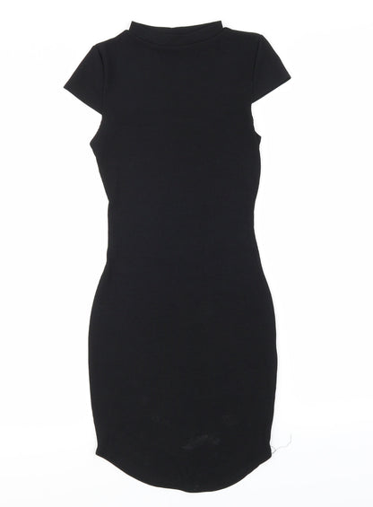 PRETTYLITTLETHING Womens Black  Knit Bodycon  Size 10