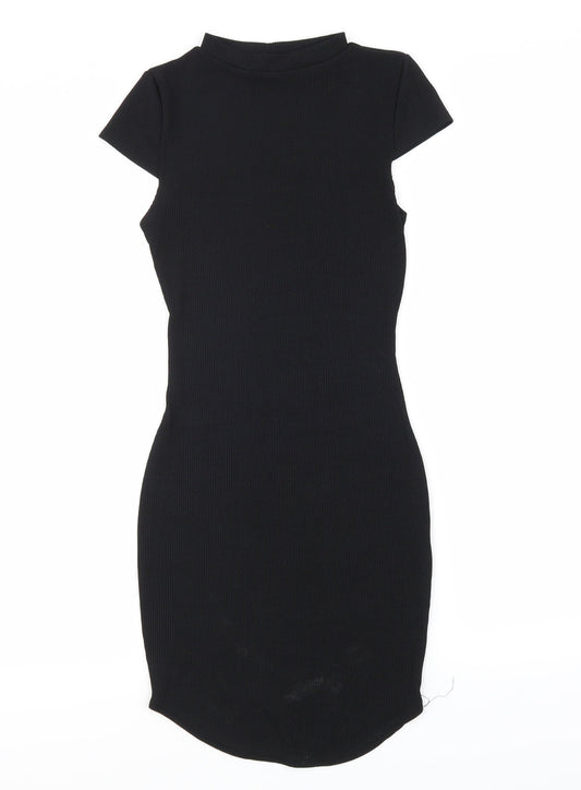 PRETTYLITTLETHING Womens Black  Knit Bodycon  Size 10