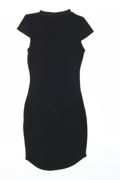 PRETTYLITTLETHING Womens Black  Knit Bodycon  Size 10