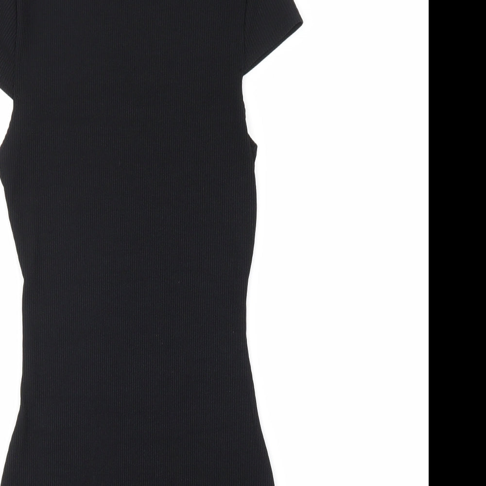 PRETTYLITTLETHING Womens Black  Knit Bodycon  Size 10