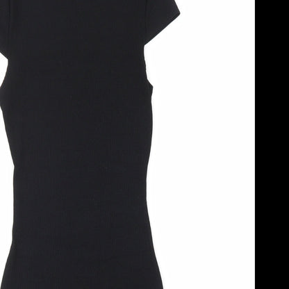 PRETTYLITTLETHING Womens Black  Knit Bodycon  Size 10