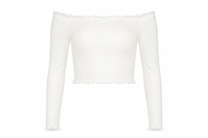 Womens UK Size 6 PRETTYLITTLETHING White Cropped T-Shirt
