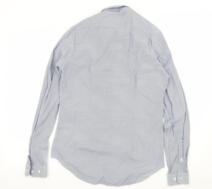 Zara Mens Blue Geometric   Button-Up Size S