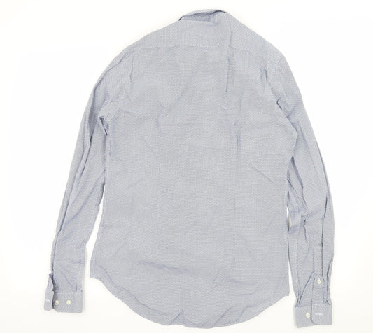 Zara Mens Blue Geometric   Button-Up Size S