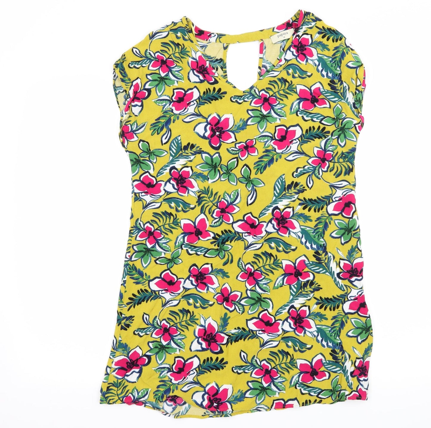 Womens UK Size 10 Papaya Green Basic Blouse