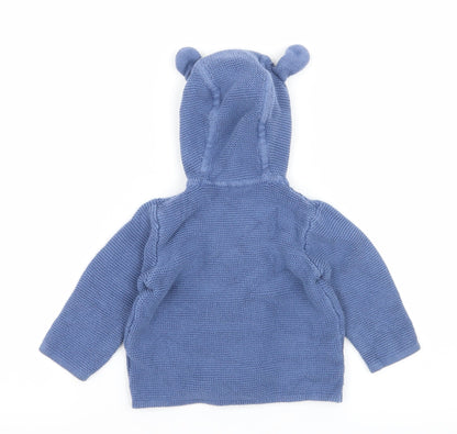 Mothercare Boys Blue  Knit Jacket  Size 3-6 Months  - Bear