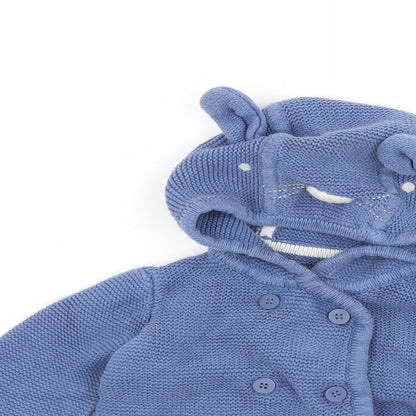 Mothercare Boys Blue  Knit Jacket  Size 3-6 Months  - Bear