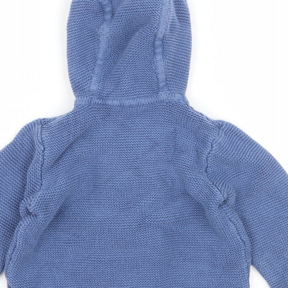 Mothercare Boys Blue  Knit Jacket  Size 3-6 Months  - Bear