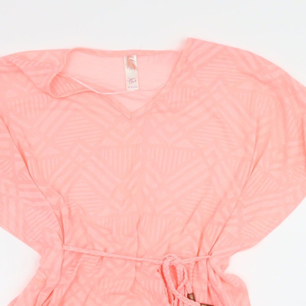 Womens UK Size 10 Ocean Club Pink Basic T-Shirt