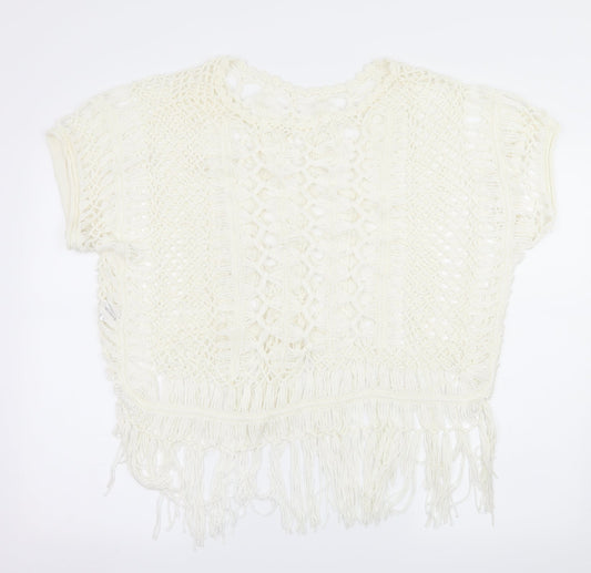 Select Womens White  Knit Pullover Jumper Size L