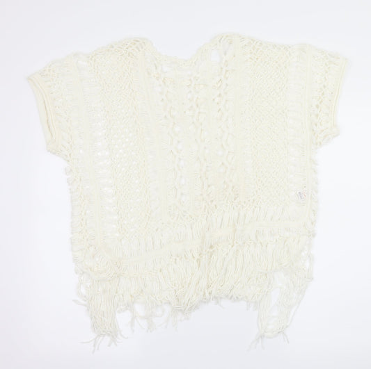 Select Womens White  Knit Pullover Jumper Size L
