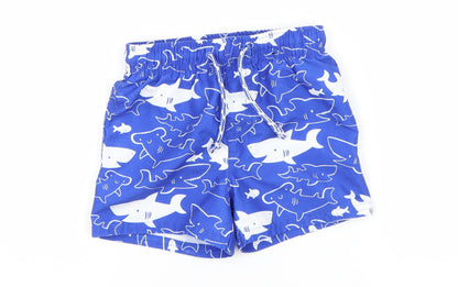 George Womens Blue Geometric  Sweat Shorts Size 2 - Sharks