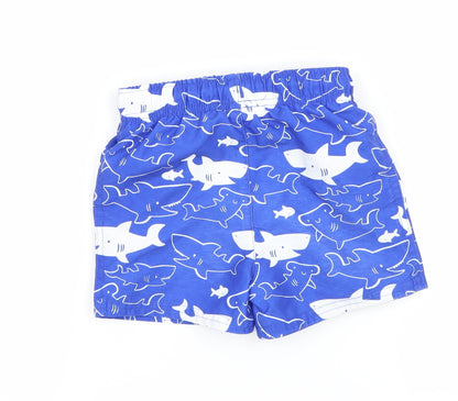 George Womens Blue Geometric  Sweat Shorts Size 2 - Sharks