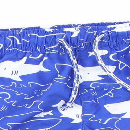 George Womens Blue Geometric  Sweat Shorts Size 2 - Sharks