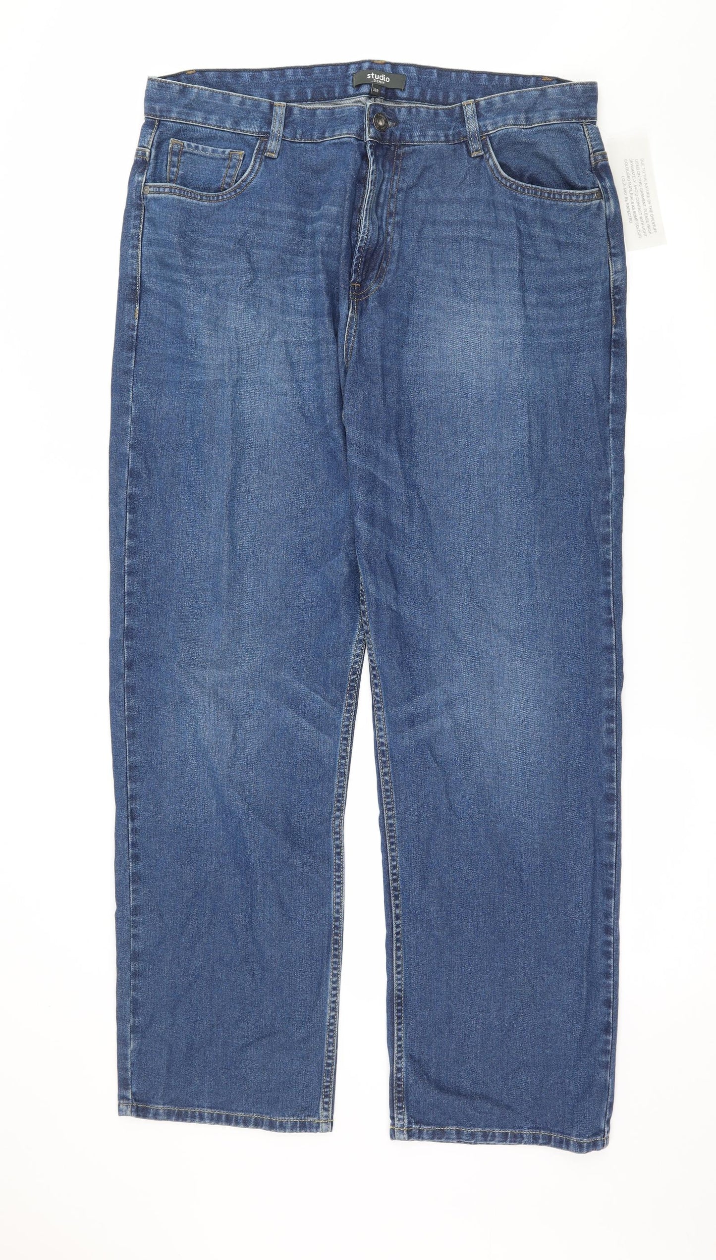 Womens UK Size 36 in Studio Denim Regular Fit Straight Blue Jeans