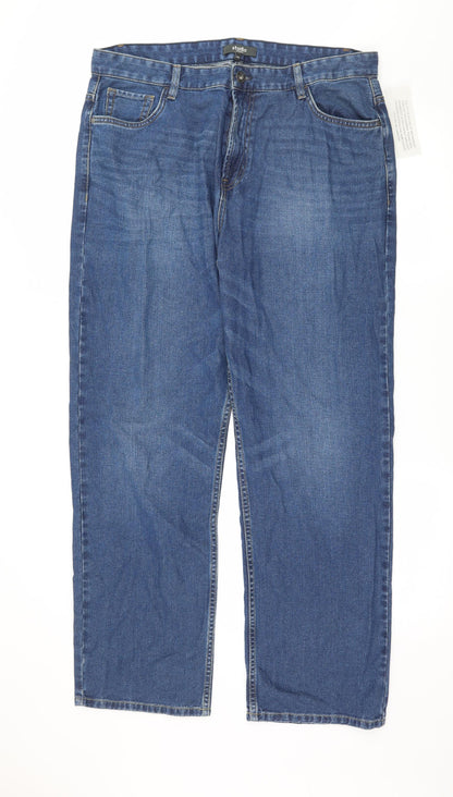 Womens UK Size 36 in Studio Denim Regular Fit Straight Blue Jeans