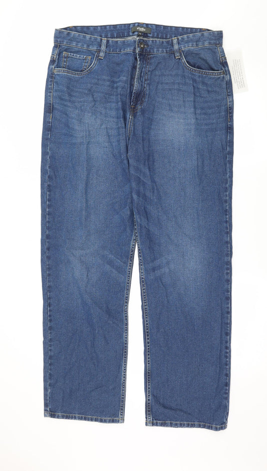 Womens UK Size 36 in Studio Denim Regular Fit Straight Blue Jeans