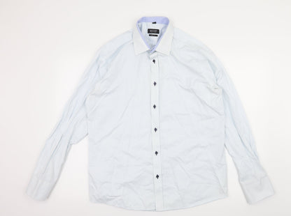 Recman Mens Blue    Button-Up Size L