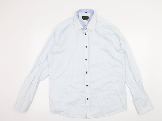 Recman Mens Blue    Button-Up Size L