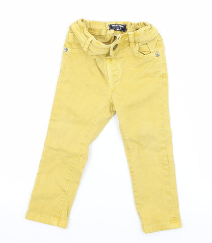 NEXT Boys Yellow  Denim Cargo Jeans Size 12-18 Months