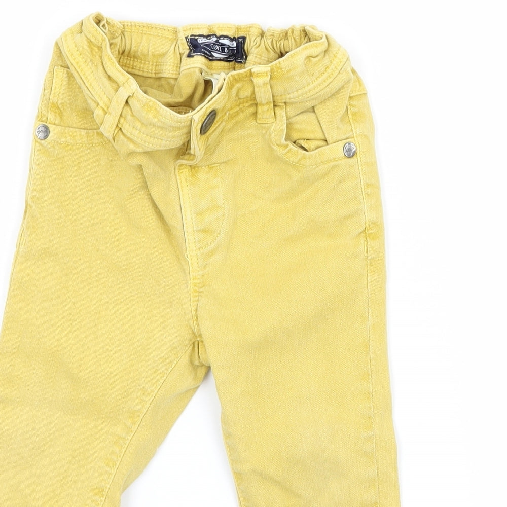 NEXT Boys Yellow  Denim Cargo Jeans Size 12-18 Months