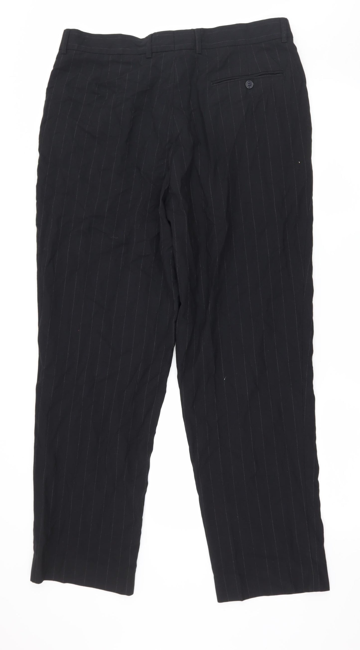 George Mens Black Striped  Trousers  Size 36 in L31 in