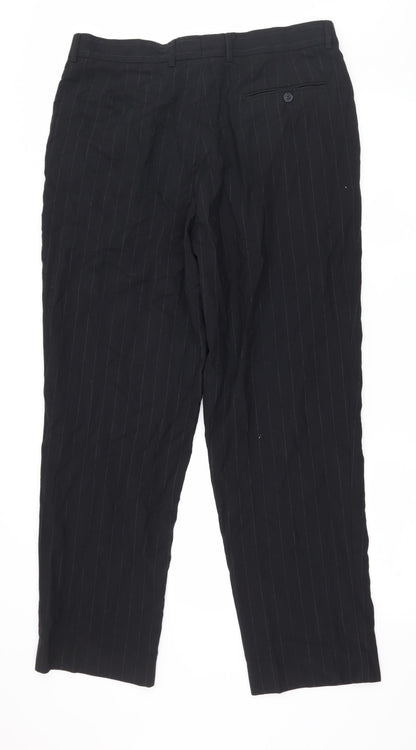 George Mens Black Striped  Trousers  Size 36 in L31 in