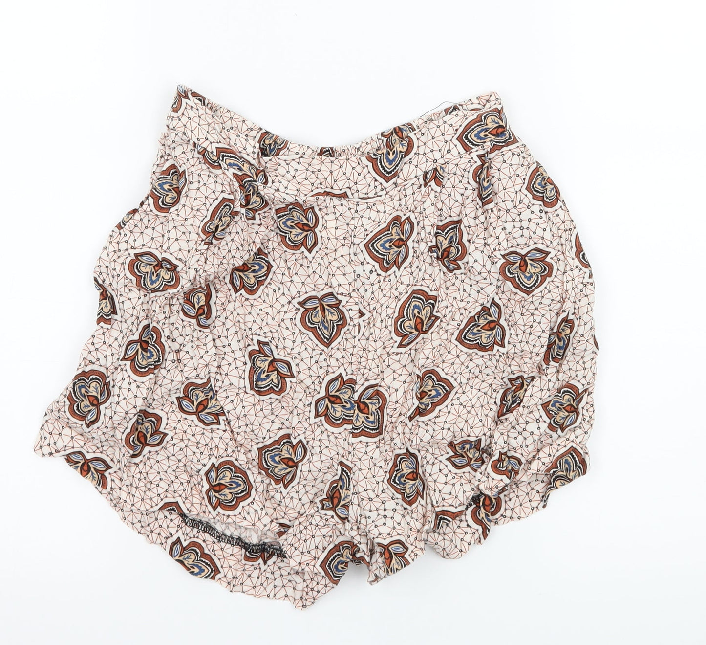H&M Womens Ivory Paisley  Hot Pants Shorts Size 4