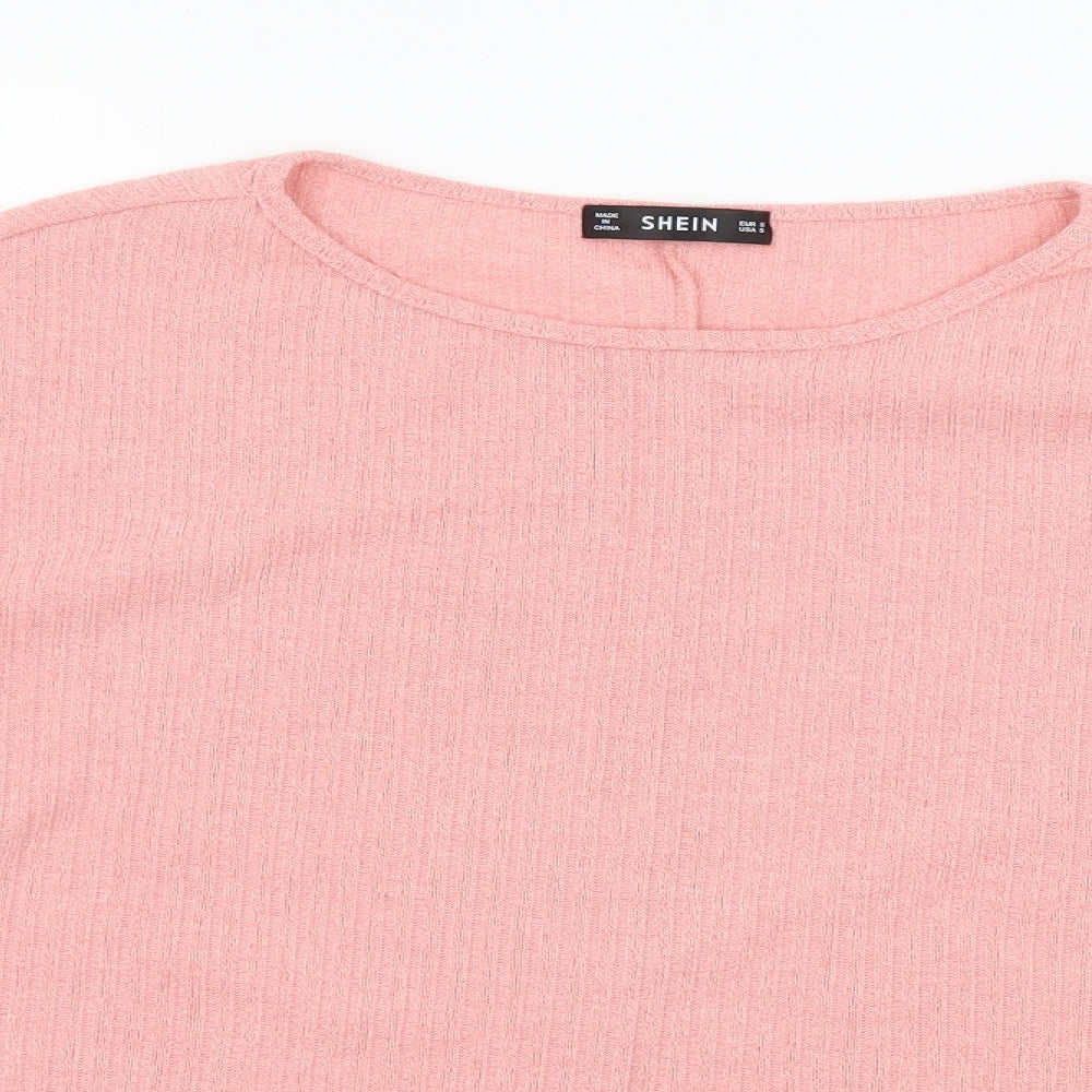 SheIn Womens Pink  Jersey Basic T-Shirt Size S