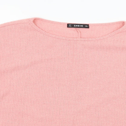 SheIn Womens Pink  Jersey Basic T-Shirt Size S