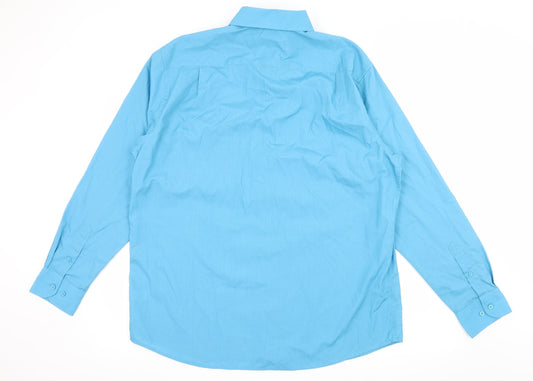 George Mens Blue    Button-Up Size 17