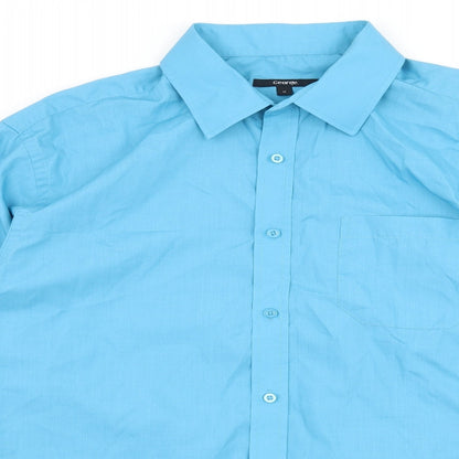 George Mens Blue    Button-Up Size 17